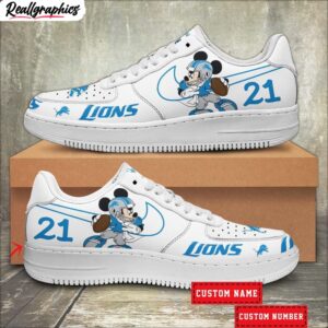 custom detroit lions mickey air force 1 sneaker, detroit lions shoes