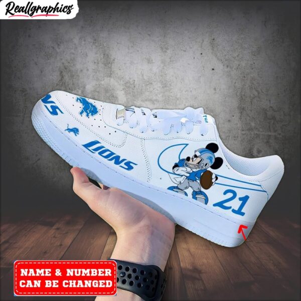 custom detroit lions mickey air force 1 sneaker, detroit lions shoes