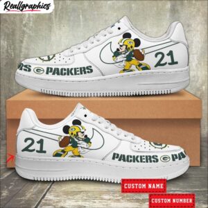 custom green bay packers mickey air force 1 sneaker, green bay packers unique gifts