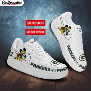 custom green bay packers mickey air force 1 sneaker, green bay packers unique gifts