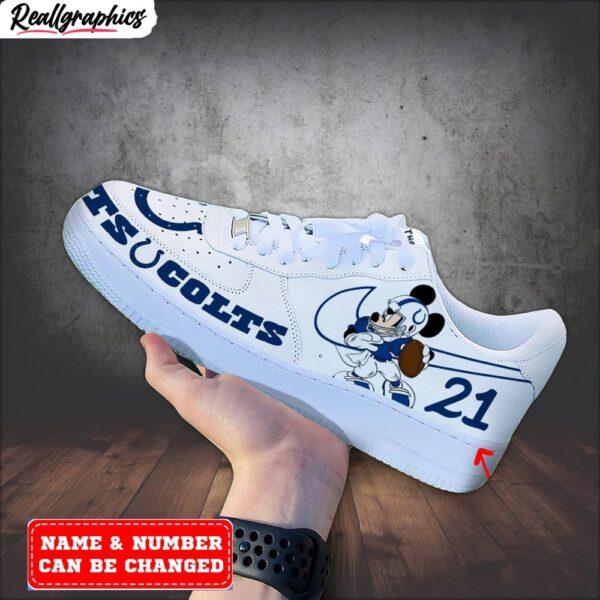 custom indianapolis colts mickey air force 1 sneaker, colts team gifts