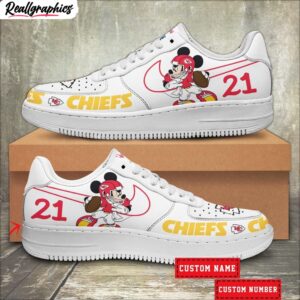 custom kansas city chiefs mickey air force 1 sneaker, chiefs gear