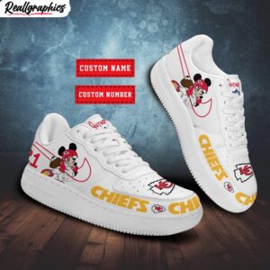 custom kansas city chiefs mickey air force 1 sneaker, chiefs gear