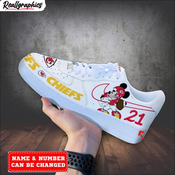 custom kansas city chiefs mickey air force 1 sneaker, chiefs gear