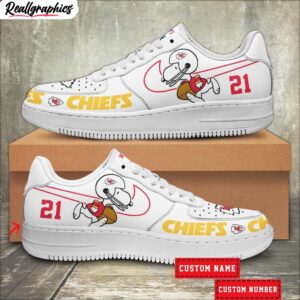 custom kansas city chiefs snoopy air force 1 sneaker, chiefs fan gears