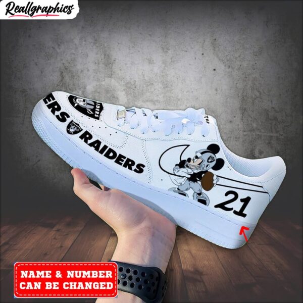 custom las vegas raiders mickey air force 1 sneaker, raiders unique gifts