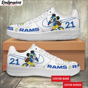 custom los angeles rams mickey air force 1 sneaker, los angeles rams gifts