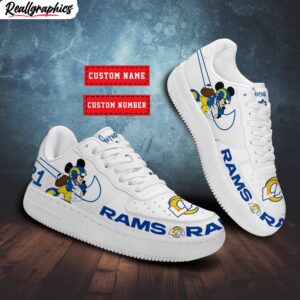 custom los angeles rams mickey air force 1 sneaker, los angeles rams gifts