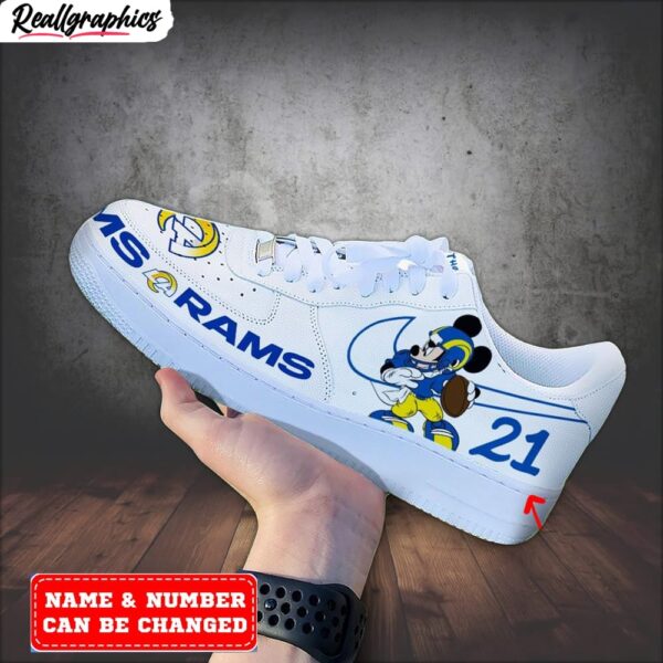 custom los angeles rams mickey air force 1 sneaker, los angeles rams gifts