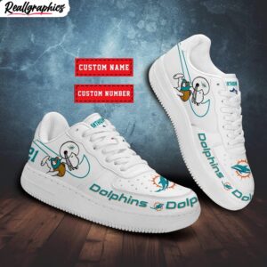 custom miami dolphins snoopy air force 1 sneaker, dolphins merchandise