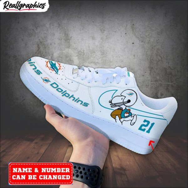 custom miami dolphins snoopy air force 1 sneaker, dolphins merchandise