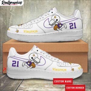 custom minnesota vikings snoopy air force 1 sneaker, vikings shoes