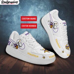 custom minnesota vikings snoopy air force 1 sneaker, vikings shoes