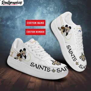 custom new orleans saints mickey air force 1 sneaker, saints footwear