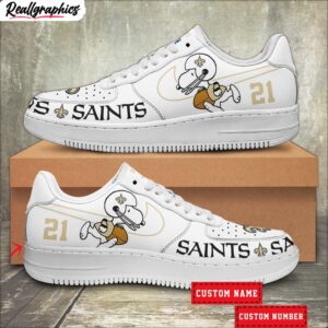 custom new orleans saints snoopy air force 1 sneaker, saints gifts for fans