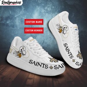 custom new orleans saints snoopy air force 1 sneaker, saints gifts for fans