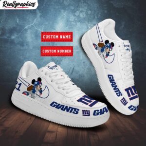 custom new york giants mickey air force 1 sneaker, giants unique gifts