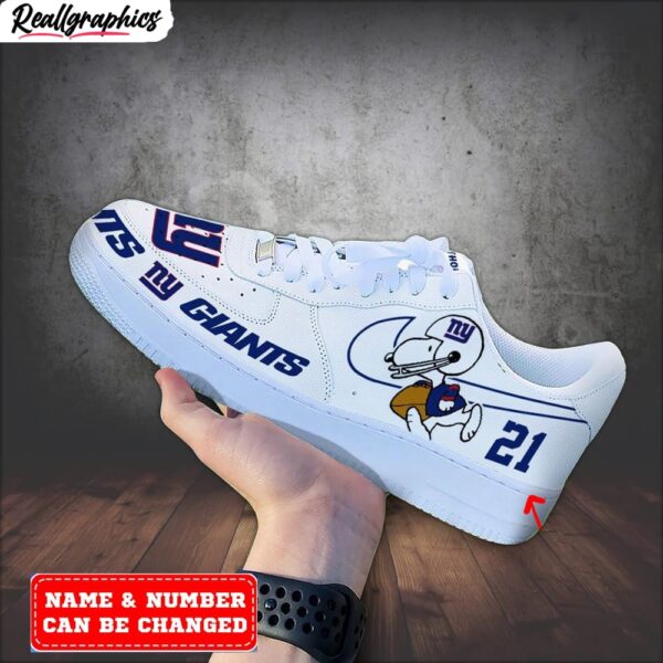 custom new york giants snoopy air force 1 sneaker, giants merch