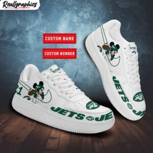 custom new york jets mickey air force 1 sneaker, new york jets shoes