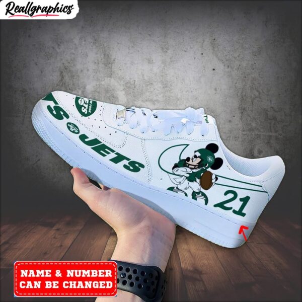 custom new york jets mickey air force 1 sneaker, new york jets shoes