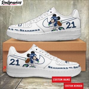 custom seattle seahawks mickey air force 1 sneaker, seattle seahawks merch