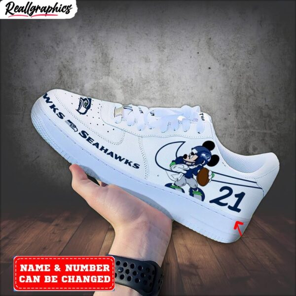 custom seattle seahawks mickey air force 1 sneaker, seattle seahawks merch