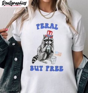 cute independence day crewneck, feral but free unisex shirt, hoodie