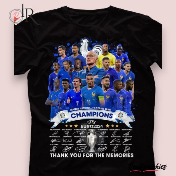 france national football team champions uefa euro 2024 thank you for the memories unisex shirt