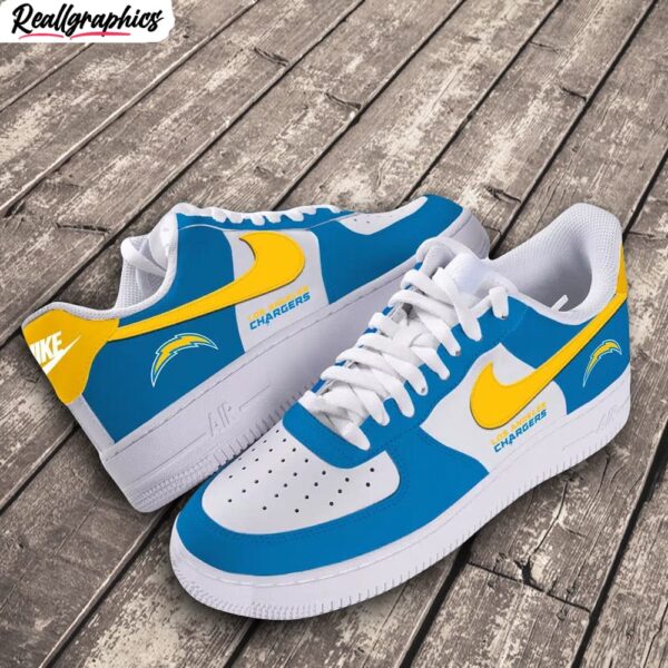 los angeles chargers logo air force 1 sneaker, los angeles chargers footwear