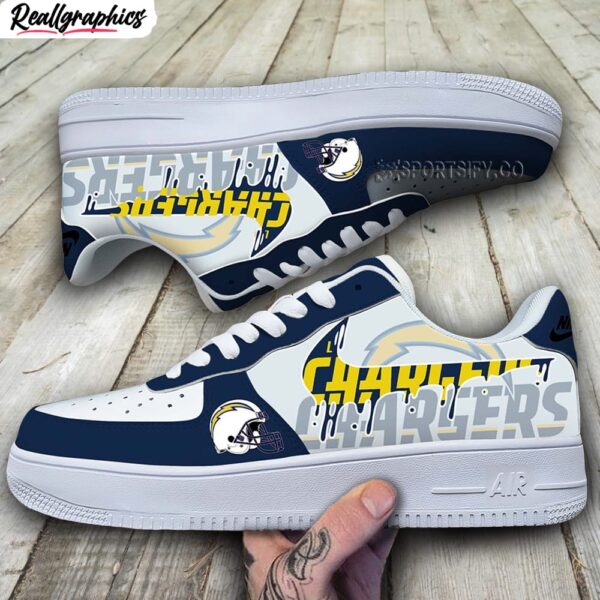 los angeles chargers nike drip logo design air force 1 shoes, chargers merchandise