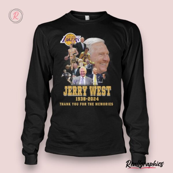 los angeles lakers jerry west 1938 2024 thank you for the memories unisex shirt, lakers gear