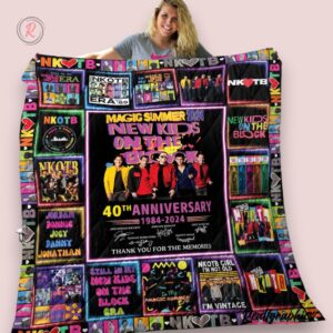 magic summer 2024 new kids on the block 40th anniversary 1984 2024 thank you for the memories fleece blanket