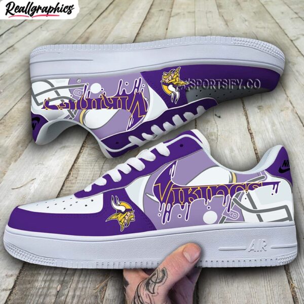 minnesota vikings nike drip logo design air force 1 shoes, vikings fan gears