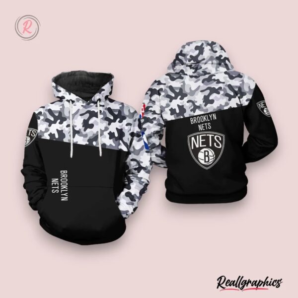 nba brooklyn nets black camo pullover hoodie, brooklyn nets unique gifts