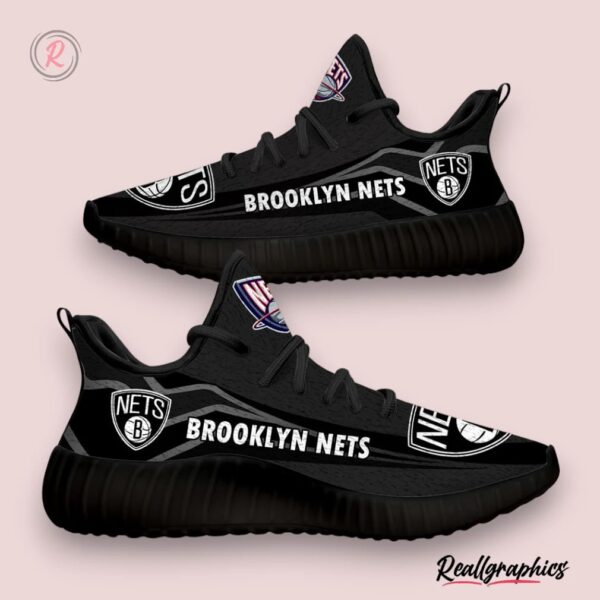 nba brooklyn nets black gray reze sneakers, nets gear