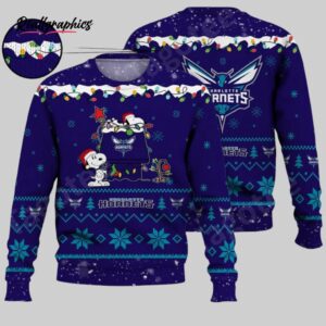 nba charlotte hornets dark purple teal snoopy ugly christmas sweater, charlotte hornets unique gifts