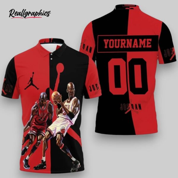 nba chicago bulls custom name number jordan 23 polo shirt, chicago bulls gifts for fans