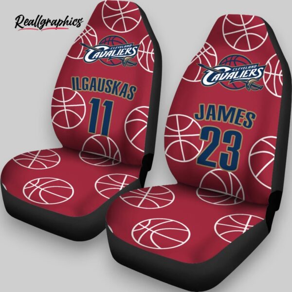 nba cleveland cavaliers custom name number x2 wine car seat covers, cavaliers gifts for fans