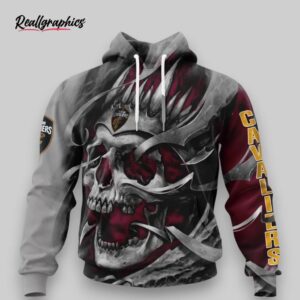 nba cleveland cavaliers custon name number wine gray skull pullover hoodie, cavaliers gear