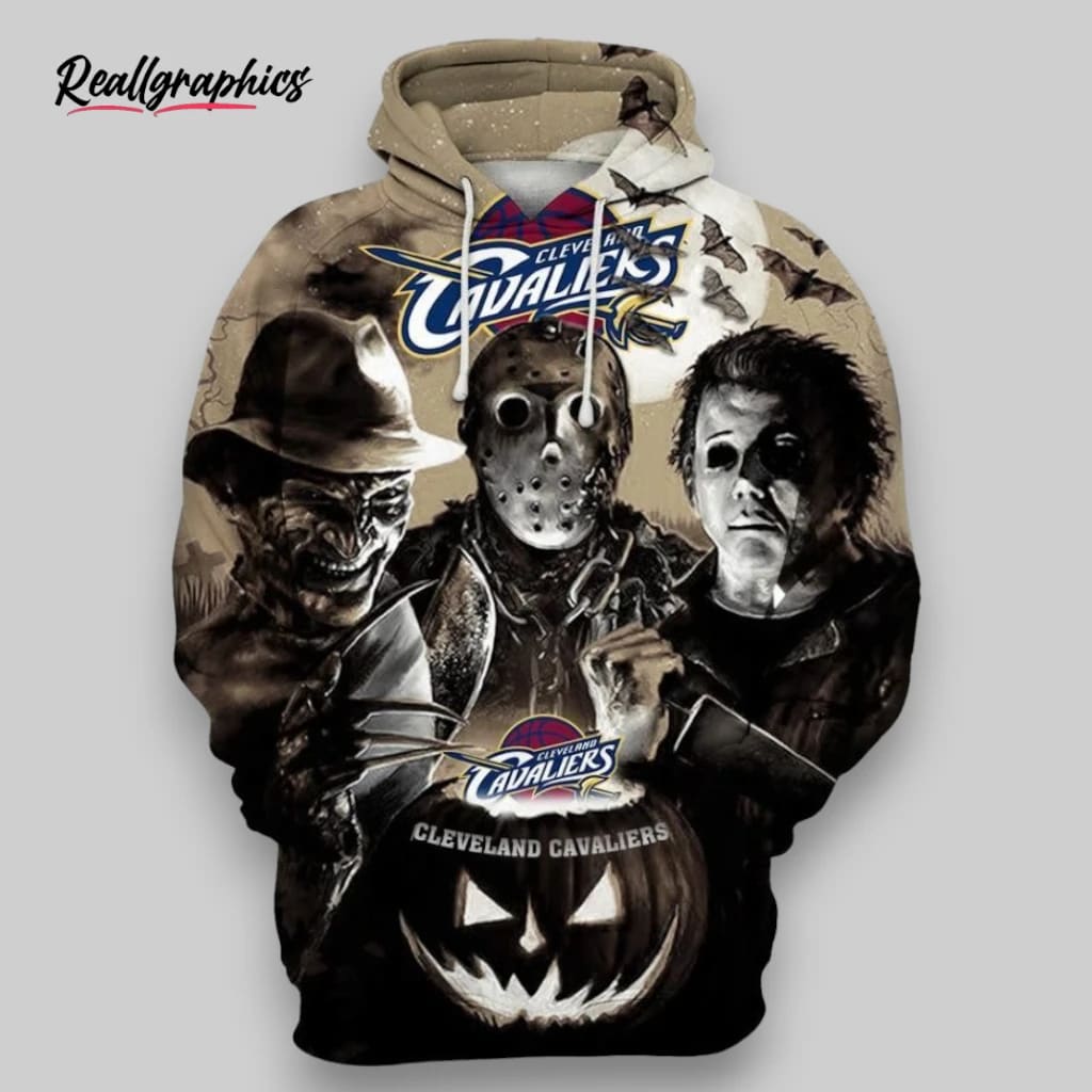 nba cleveland cavaliers horror halloween pullover hoodie, cavaliers merchandise