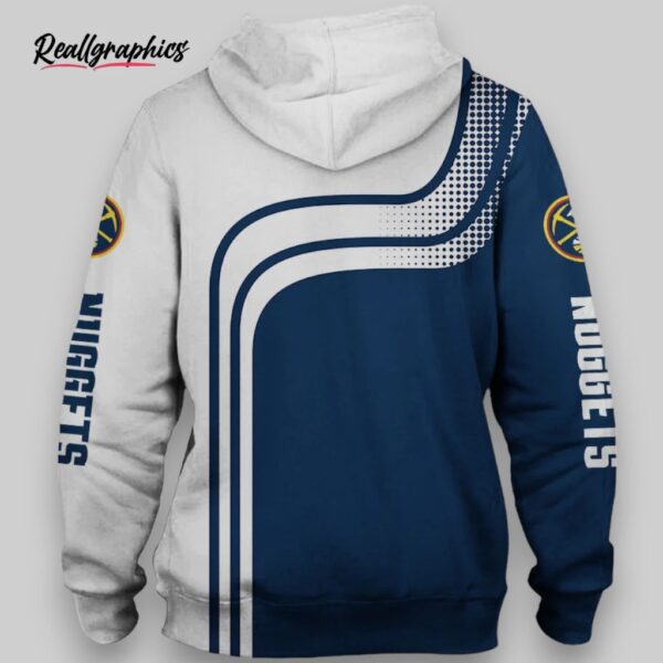 nba denver nuggets blue white curves zip up hoodie, nuggets gear