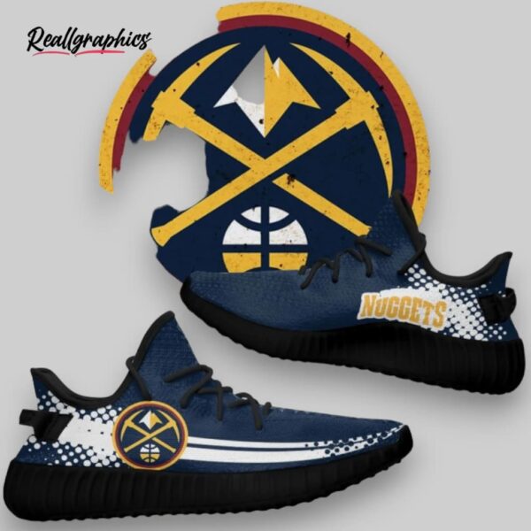 nba denver nuggets blue white yeezy boost sneakers, denver nuggets gear