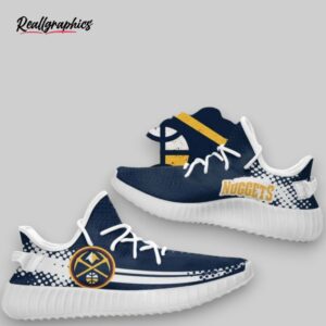 nba denver nuggets blue white yeezy boost sneakers, denver nuggets gear