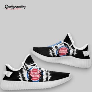 nba detroit pistons black scratch yeezy boost sneakers, pistons gifts for fans