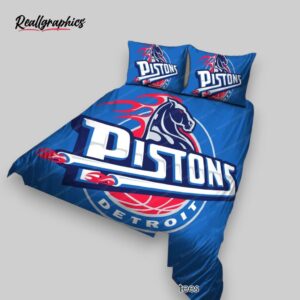 nba detroit pistons blue 2001 2005 logo bedding set, pistons merch