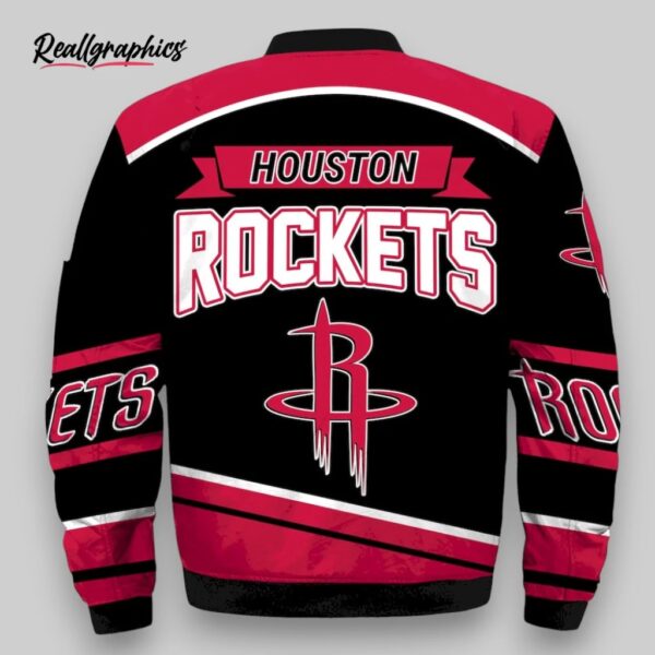 nba houston rockets black red bomber jacket, rockets unique gifts