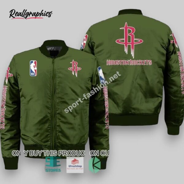 nba houston rockets green bomber jacket, rockets merch