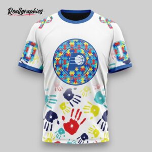 nba indiana pacers custom name number autism awareness hands t shirt, indiana pacers gifts for fans