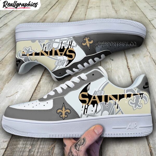 new orleans saints nike drip logo design air force 1 shoes, saints gear