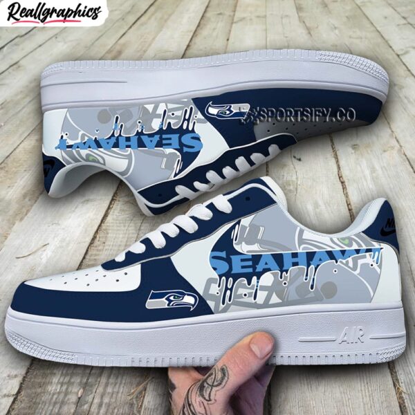 seattle seahawks nike drip logo design air force 1 shoes, seattle seahawks team gifts